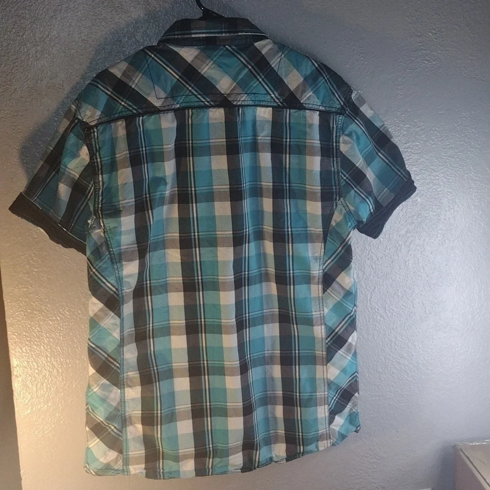 Plaid Short Sleeved Y2K Authentic Fit BKE Button Down Shirt XL